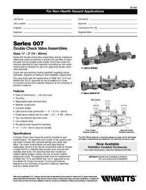 Double Check Valve Assembly Form ES-007
