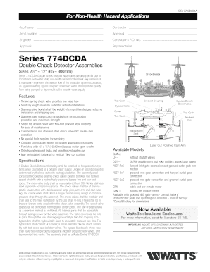 Series 774DCDA Double Check Detector Assembly Form