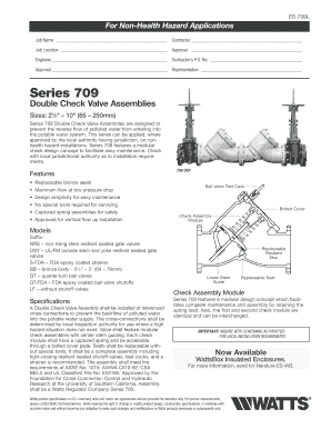 Watts Series 709 Double Check Valve Assembly Form