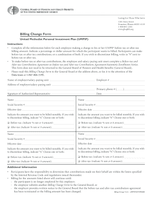 UMPIP Billing Change Form