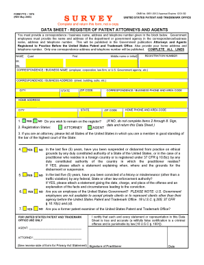 USPTO Patent Attorney Registration Form