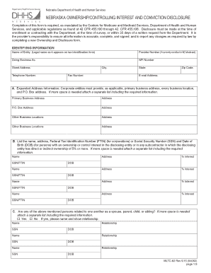 Nebraska Ownership Disclosure Form