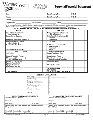 Personal Financial Statement