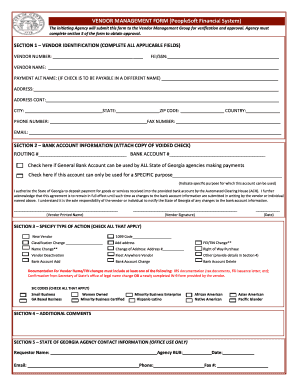 Vendor Management Form
