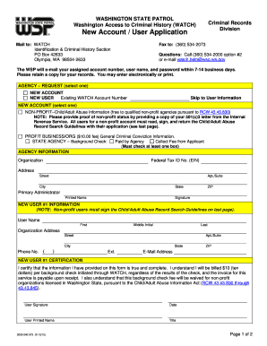 Washington State Patrol WATCH Criminal Records Application