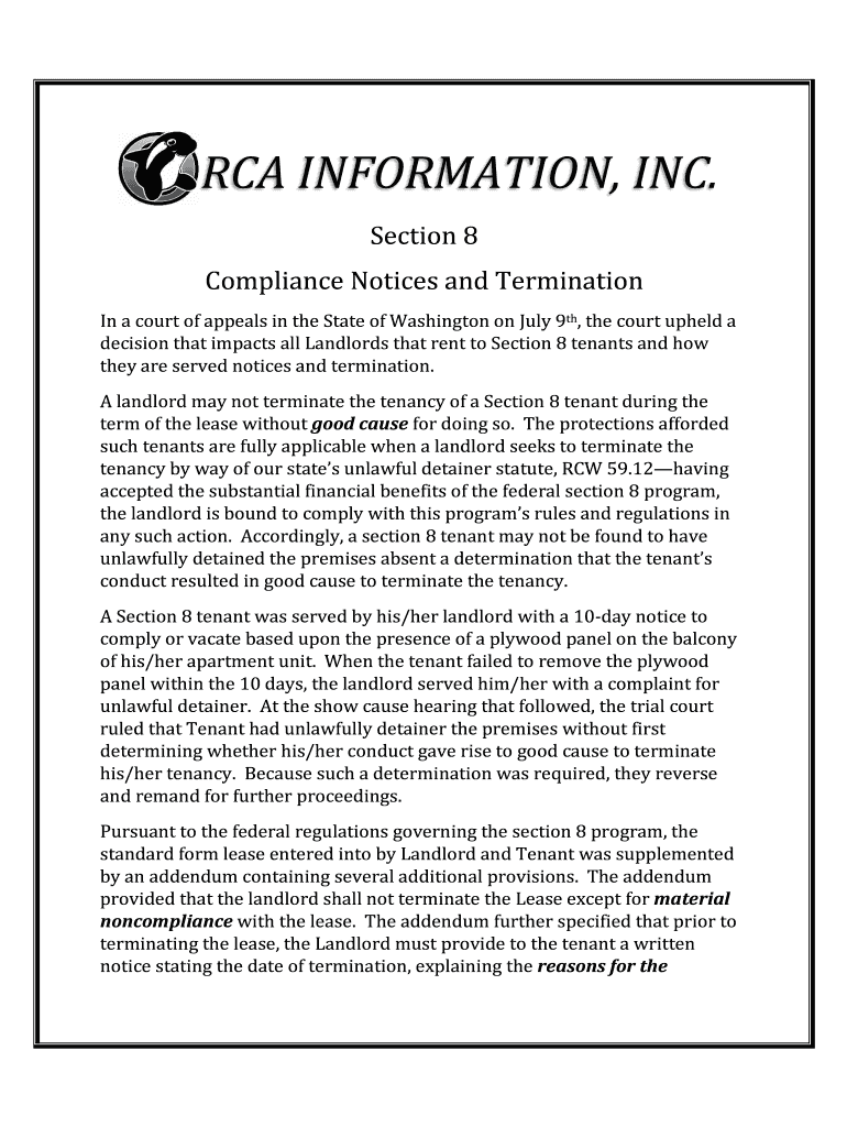 RCA INFORMATION, INC Preview on Page 1