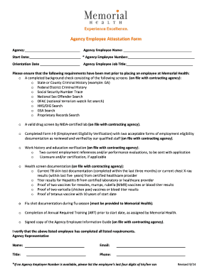 Agency Employee Attestation Form