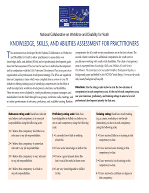 Knowledge Skills Abilities Assessment for Practitioners