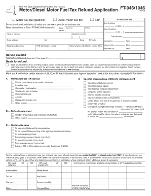 New York Motor/Diesel Fuel Tax Refund Application