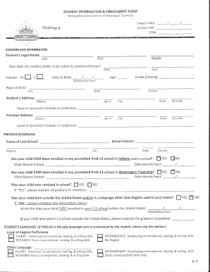 Student Information & Enrollment Form