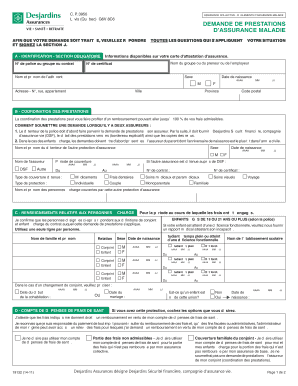 DEMANDE DE PRESTATIONS D’ASSURANCE MALADIE