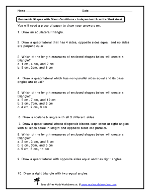 Geometric Shapes Worksheet