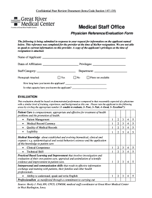Physician Reference Evaluation Form