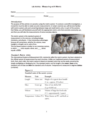 Lab Activity Measuring with Metric