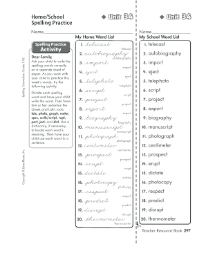 Spelling Practice Worksheet