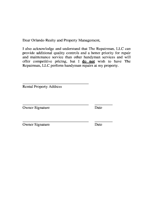Handyman Service Waiver