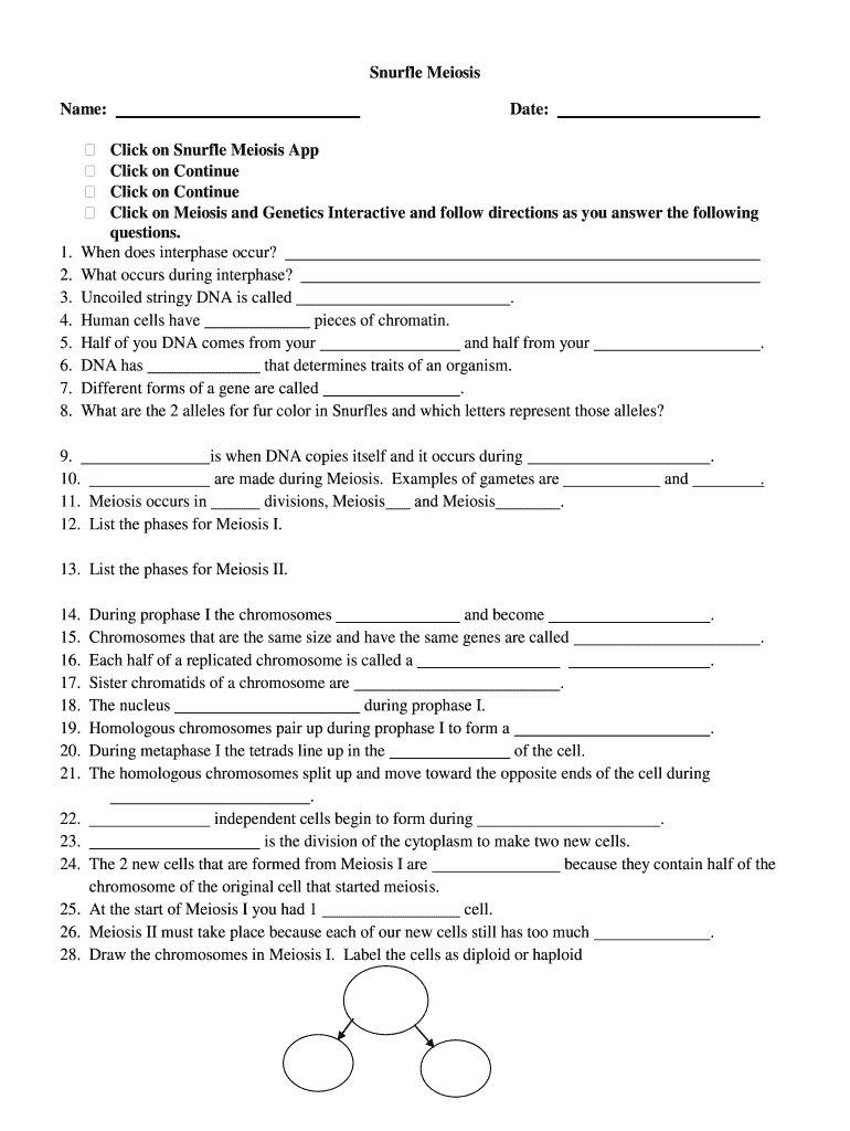Snurfle meiosis answer key: Fill out & sign online | DocHub
