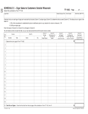 Wisconsin Cigar Sales Tax Schedule