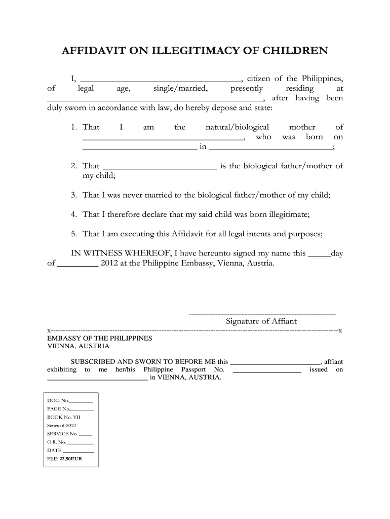 affidavit of illegitimacy Preview on Page 1