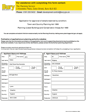 UK Planning Application for Discharge of Conditions