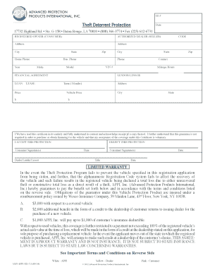 Registration Form 321-CA - Advanced Protection Products