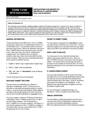 Form 7-2190 Report of Individual’s Landholdings