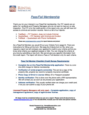 Pass/Fail Membership Application