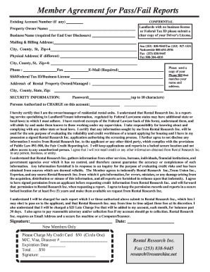 Pass/Fail Membership Agreement