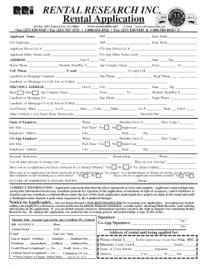 Rental Application Form