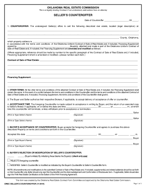 Oklahoma Real Estate Seller's Counteroffer