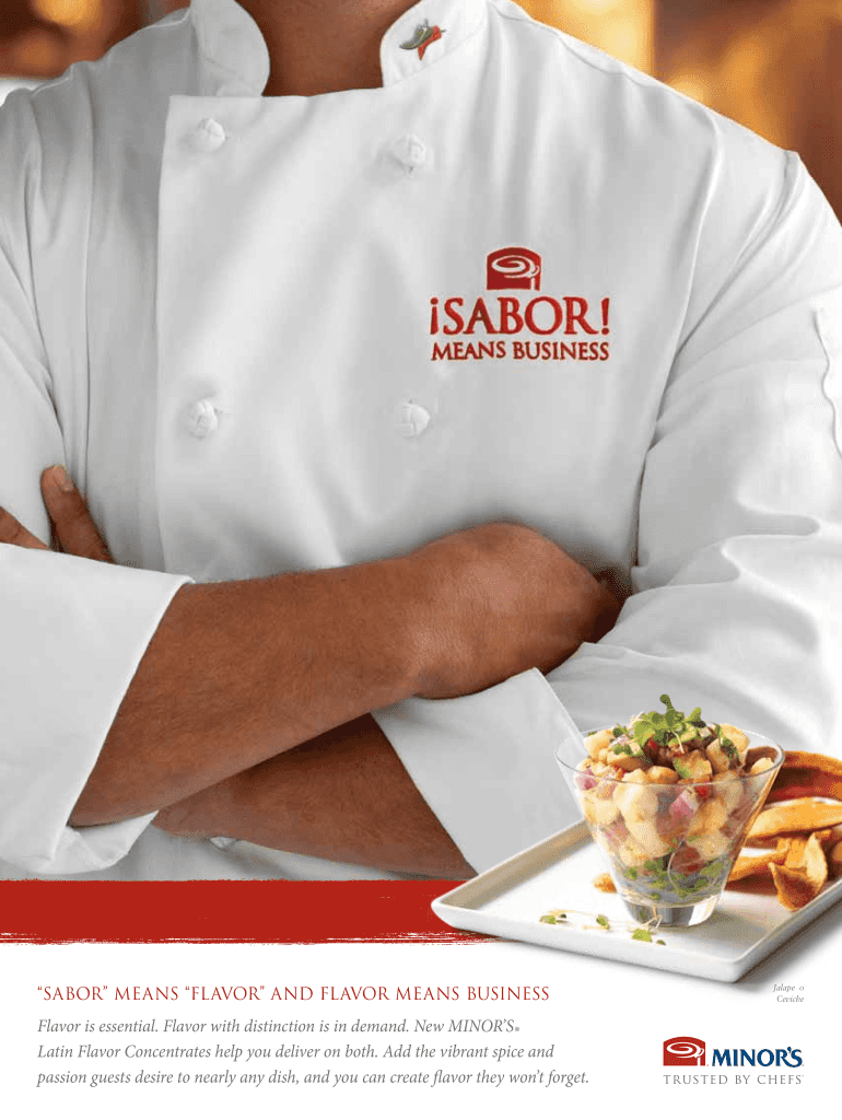 Fillable Online SABOR MEANS FLAVOR AND FLAVOR MEANS BUSINESS Fax Email