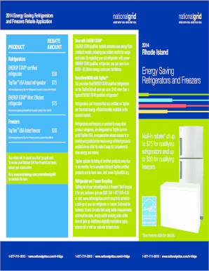 2014 Energy Saving Refrigerators and Freezers Rebate Application