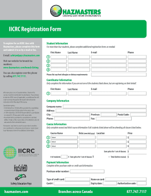 IICRC Registration Form