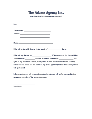 Tenant Late Rent Notice