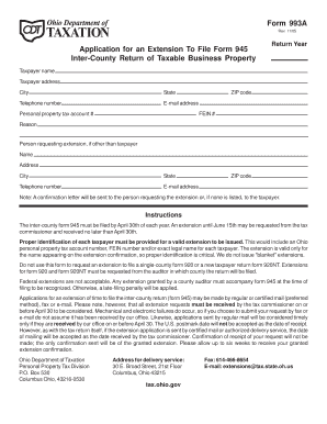Ohio Form 993A Extension Request