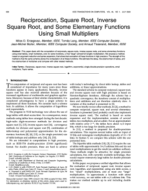 Reciprocation Square Root Inverse Square Root and Some bb