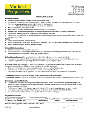 Rental Application Form