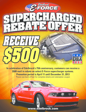 Edelbrock Supercharger Rebate Form