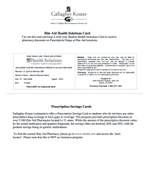 Rite Aid Prescription Savings Card