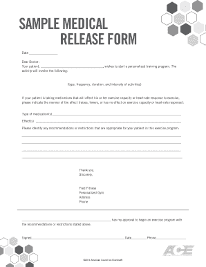 Medical Release Form for Exercise Program