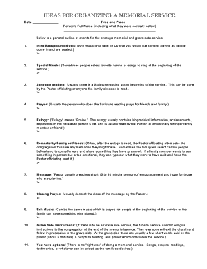 Memorial Service Planning Guide