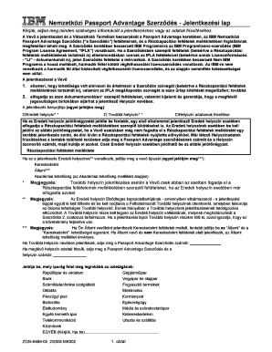 IBM International Passport Advantage Agreement Application Form