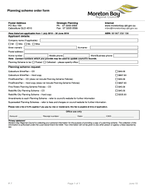 Planning Scheme Order Form