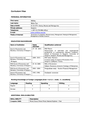 Curriculum Vitae Template