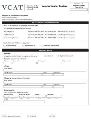 VCAT Application for Review