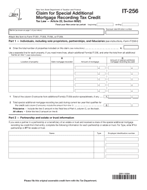 New York Mortgage Recording Tax Credit Form IT-256