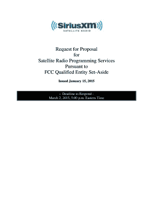 Simple rfp template - RFP Template August 26 - SiriusXM