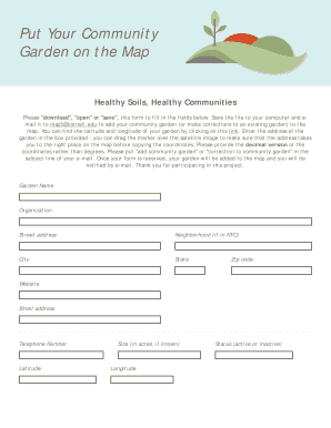 Community Garden Registration Form