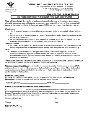 Urgent Status Request Form