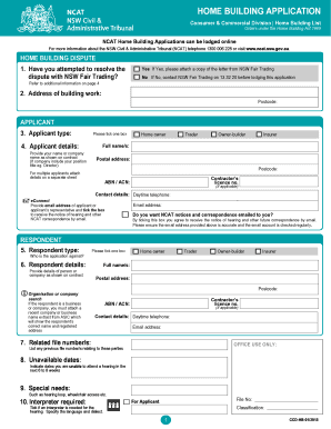 NSW Home Building Dispute Application
